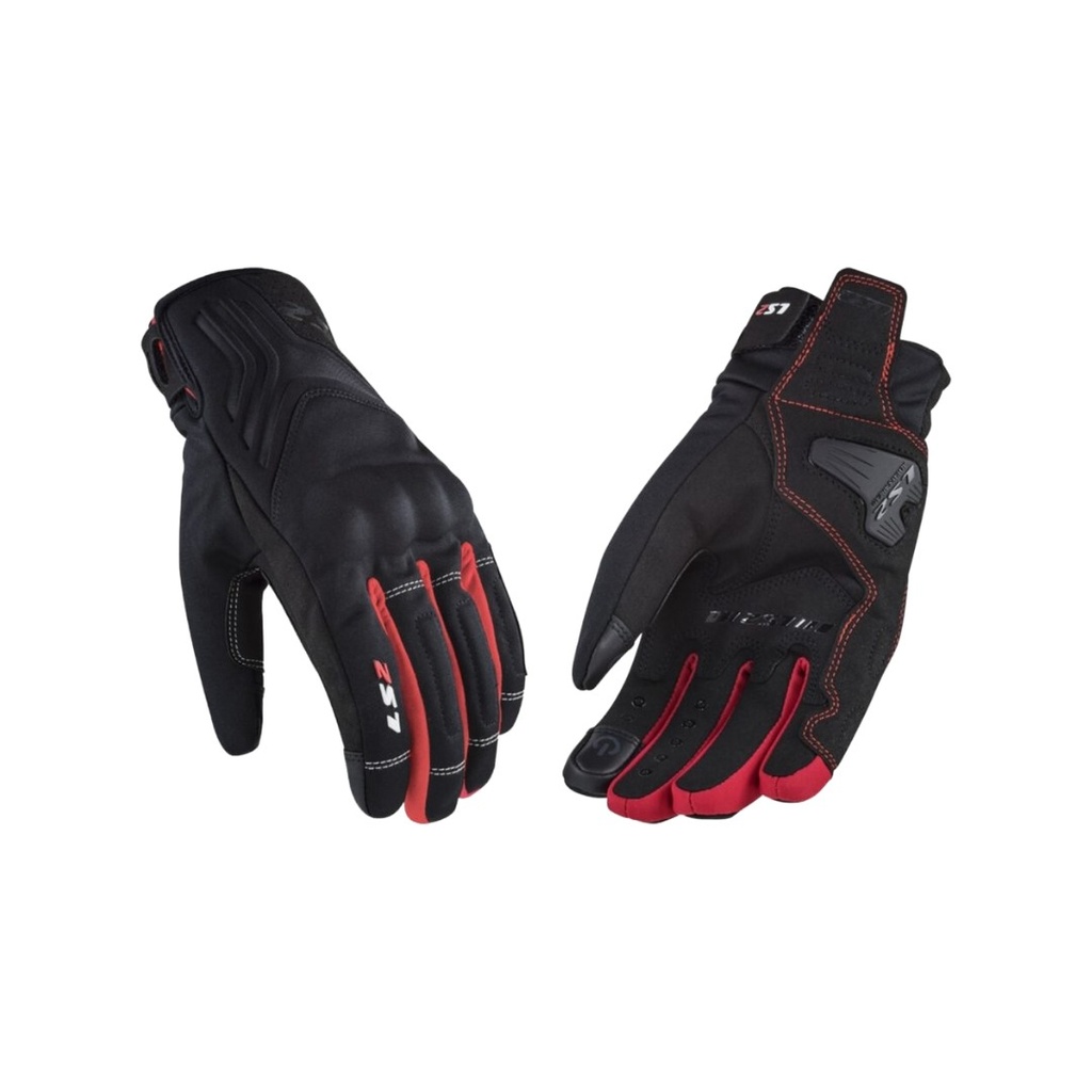 GUANTES JET II MAN LS2 NEGRO/ROJO