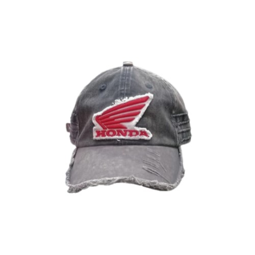 GORRA DE LONA NEGRA/GRIS LOGO HONDA