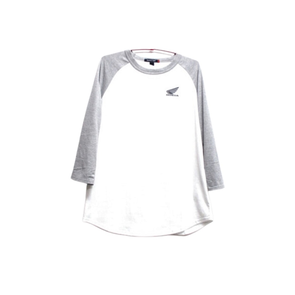 PLAYERA BLANCA GRIS HONDA MANGA LARGA