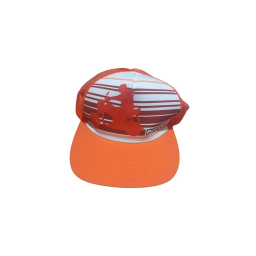 [14816-999-FH] GORRA NAVI NARANJA BLANCA CON DISEÑO